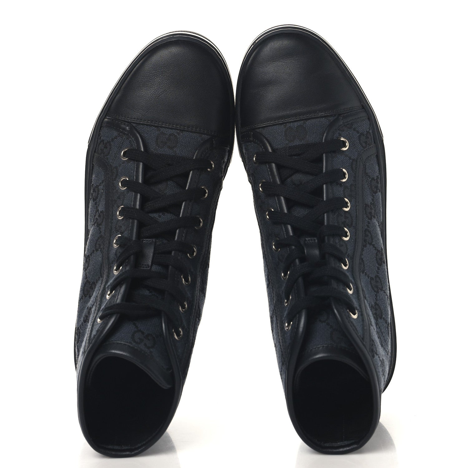 Gucci Monogram High Top Sneakers 39 Black 2 of 10