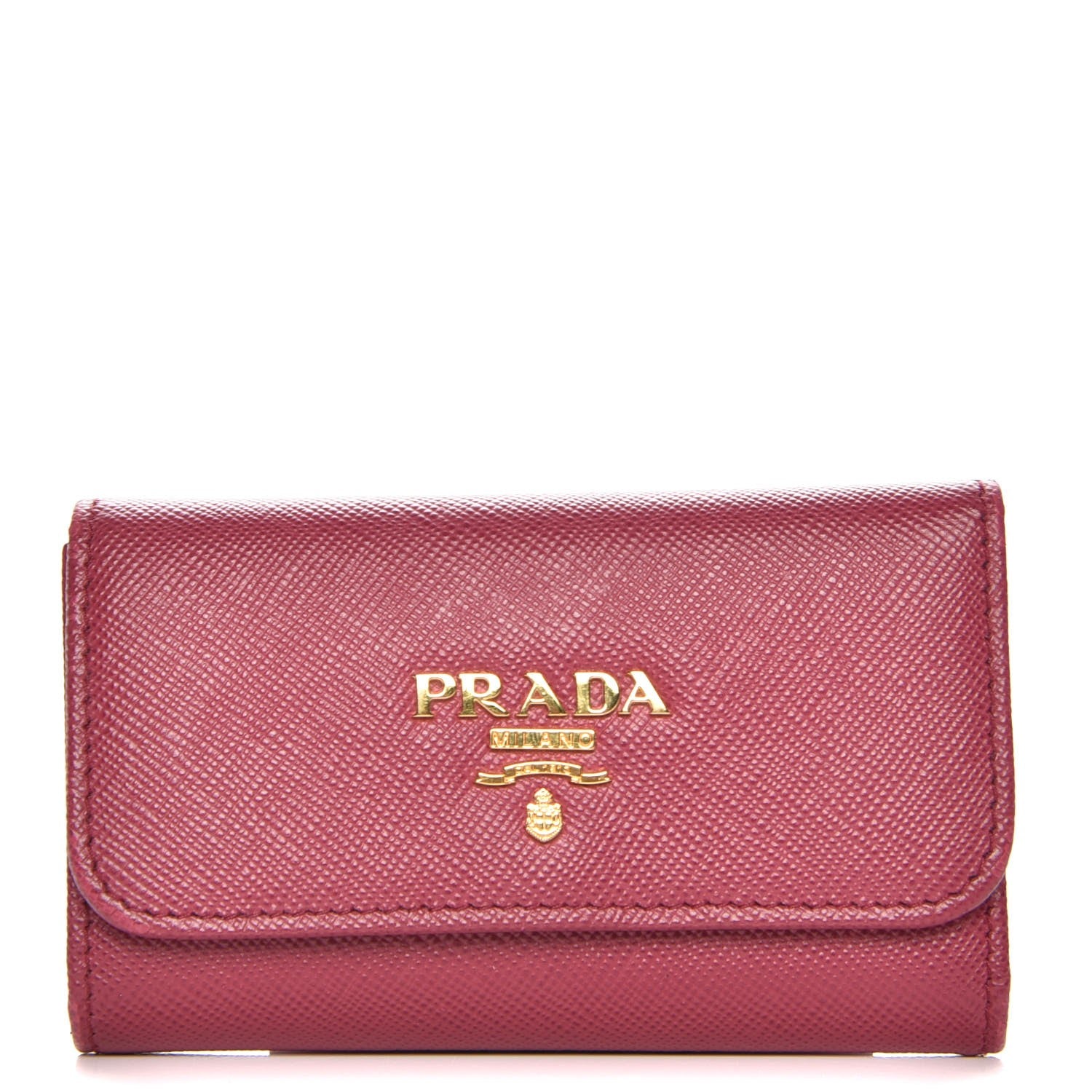 Prada Saffiano Metal 6 Key Holder Ibisco 1 of 7