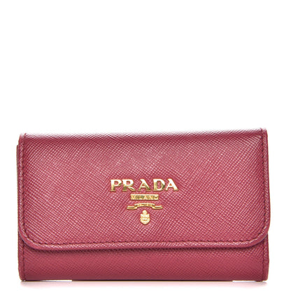 Prada Saffiano Metal 6 Key Holder Ibisco 1 of 7