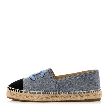 Chanel Denim CC Espadrilles 38 Blue Black 1 of 11