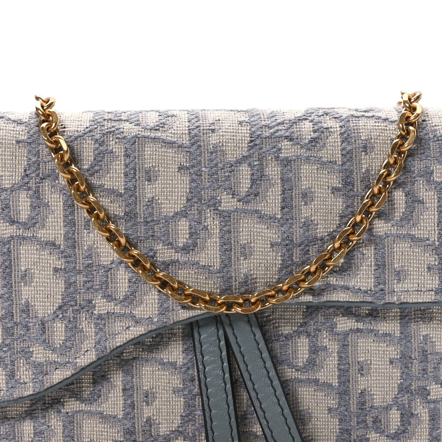 Christian Dior Oblique Saddle Chain Long Wallet Grey 9 of 11