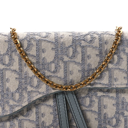 Christian Dior Oblique Saddle Chain Long Wallet Grey 9 of 11