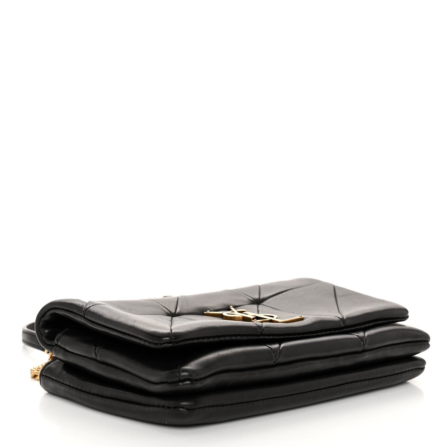 Saint Laurent Lambskin Patchwork Monogram Jamie Chain Wallet Black 4 of 10