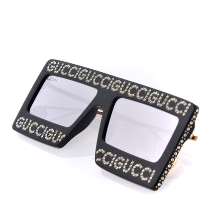 Gucci Acetate Crystal Mask-Frame Sunglasses GG0431S Black 8 of 8