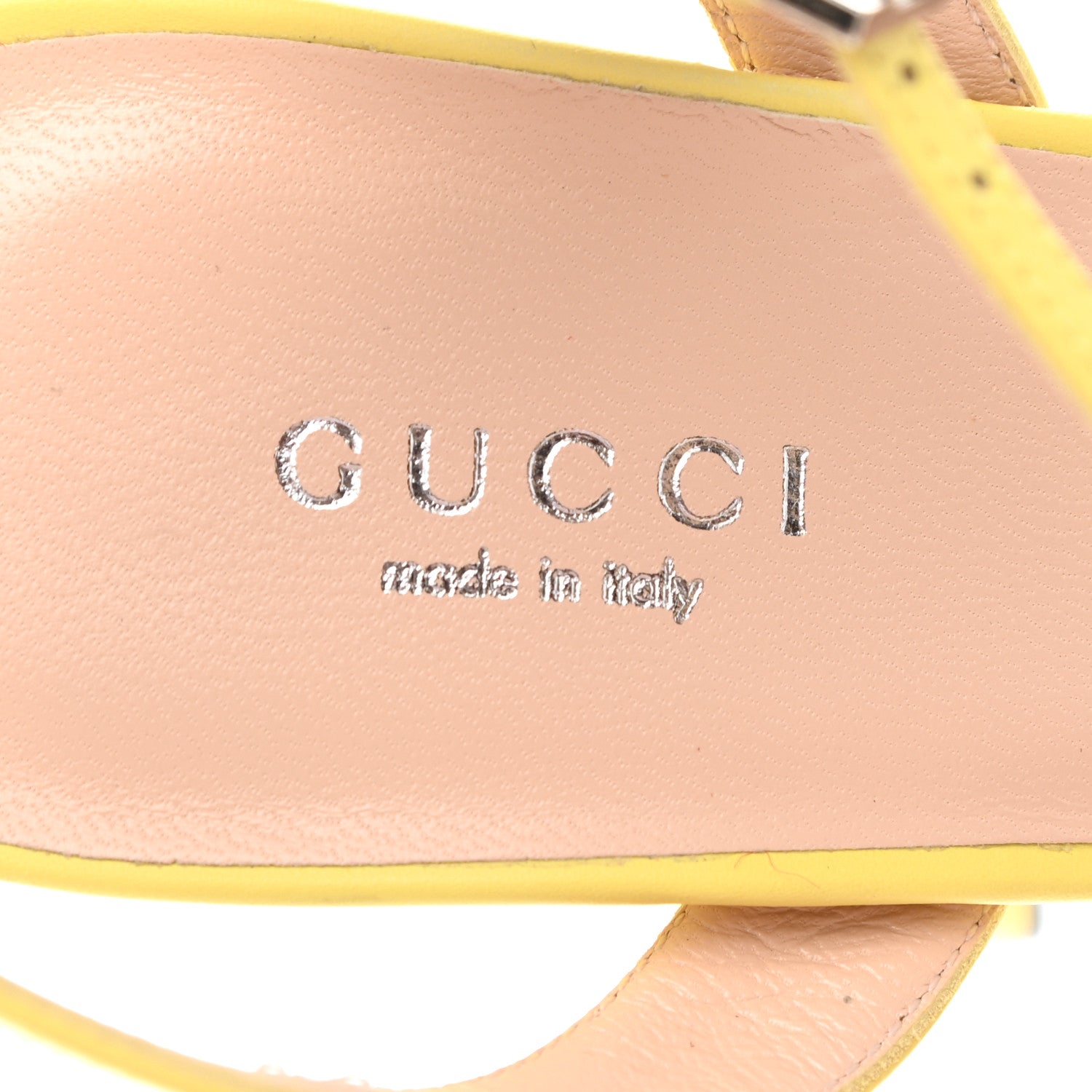 Gucci Calfskin GG Marmont Ankle Wrap 30/115mm Platform Sandals 37 Banana 7 of 7