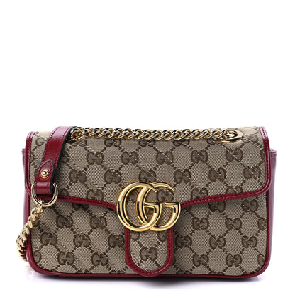 Gucci Monogram Azalea Calfskin Matelasse Diagonal Mini GG Marmont Shoulder Bag Beige Ebony New Cherry Red 1 of 9