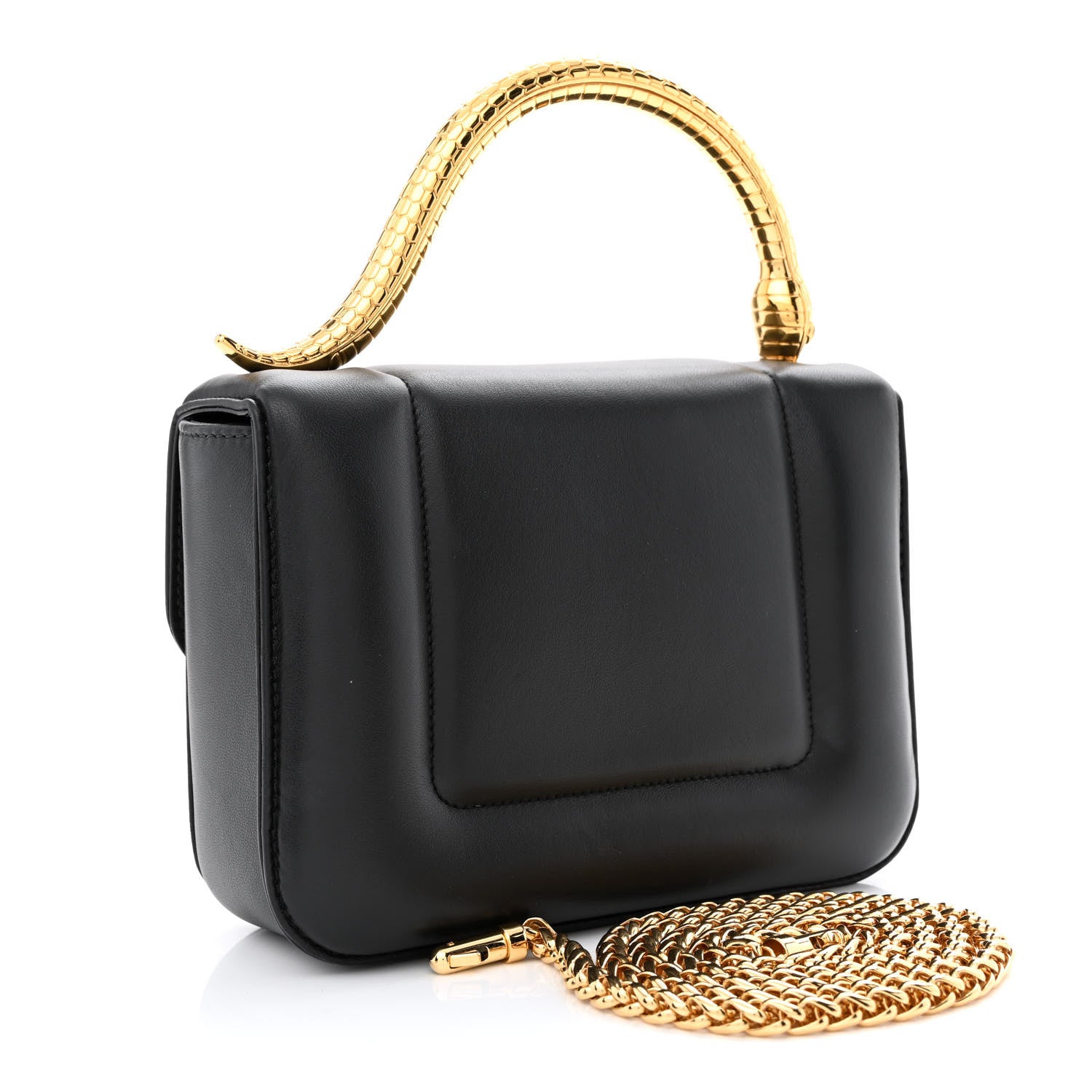 Bulgari x Mary Katrantzou Calfskin Serpenti Metamorphosis Top Handle Bag Black 3 of 10