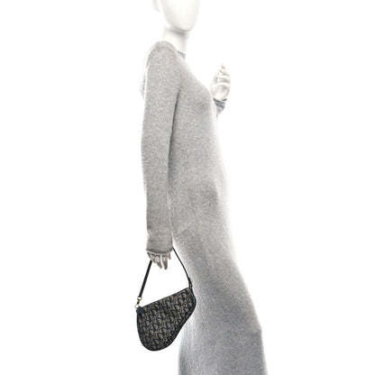 Christian Dior Monogram Mini Saddle Pochette Navy 3 of 11