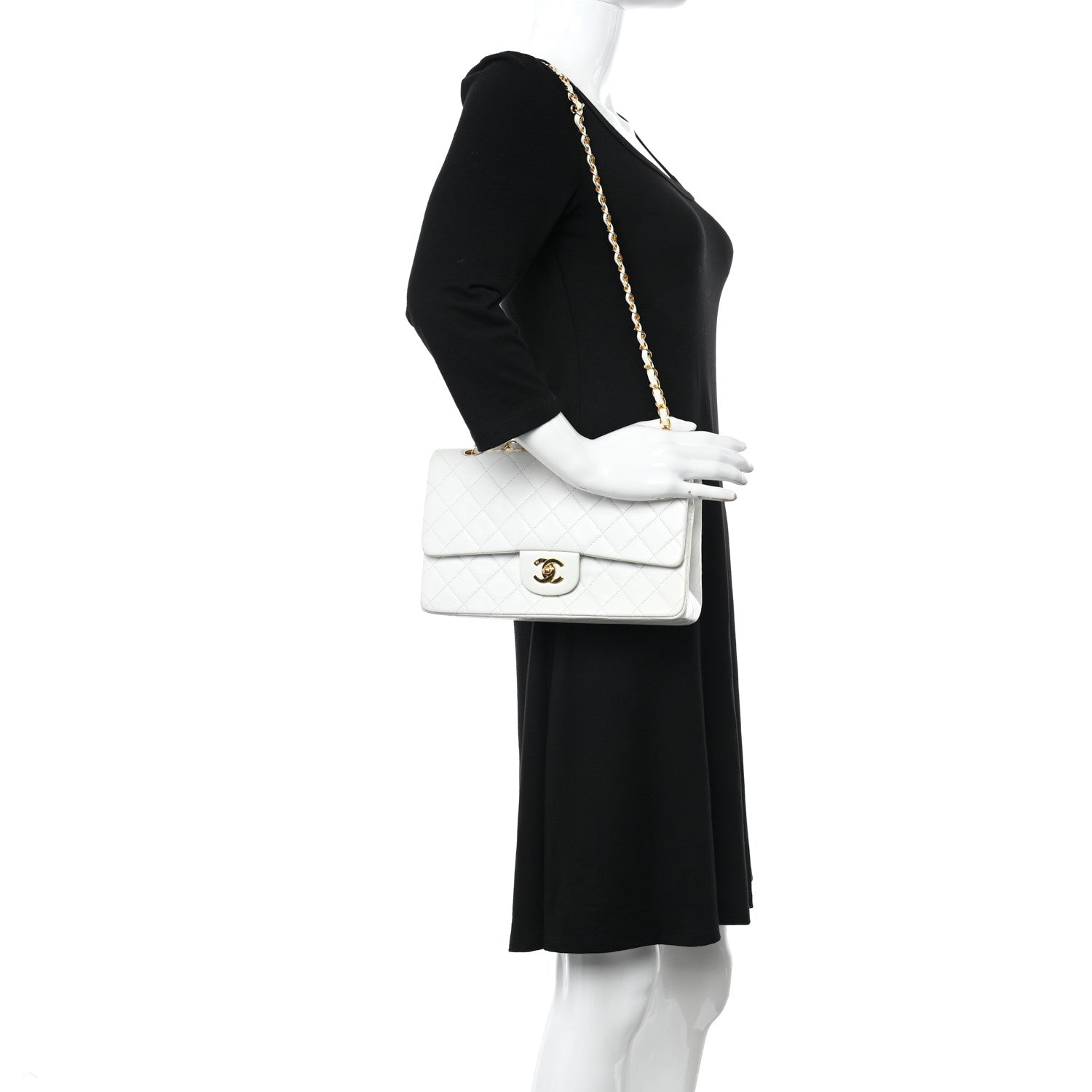 Chanel Lambskin Quilted Medium Double Flap White 2 of 21