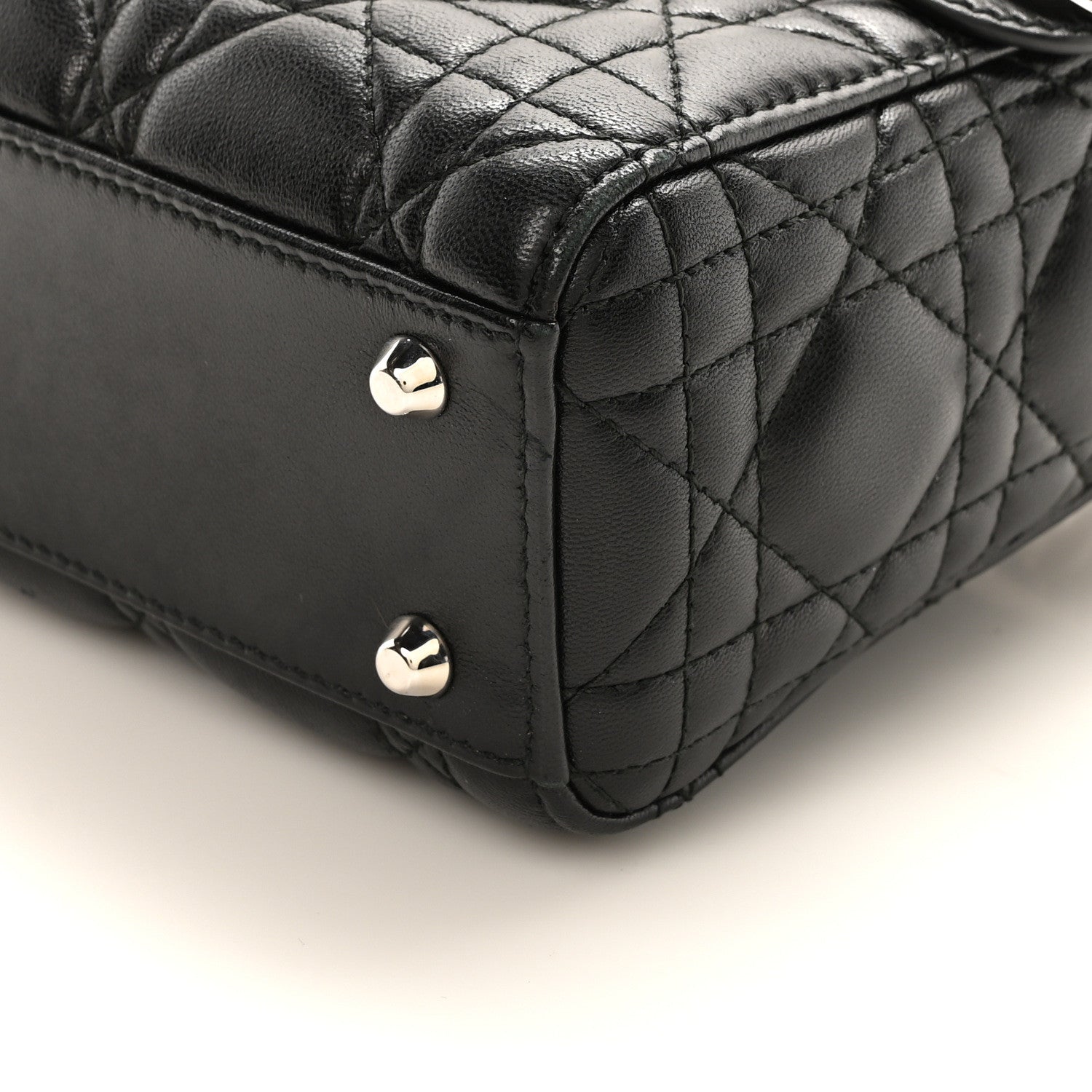 Christian Dior Lambskin Cannage Mini Lady Dior Black 9 of 9
