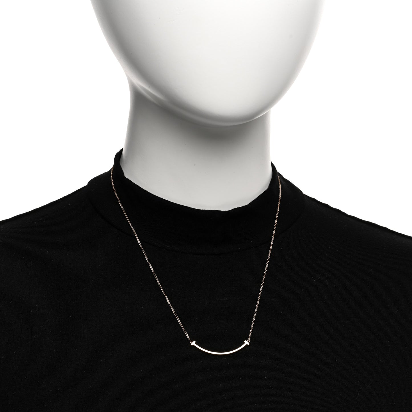 18K Rose Gold Small T Smile Pendant Necklace