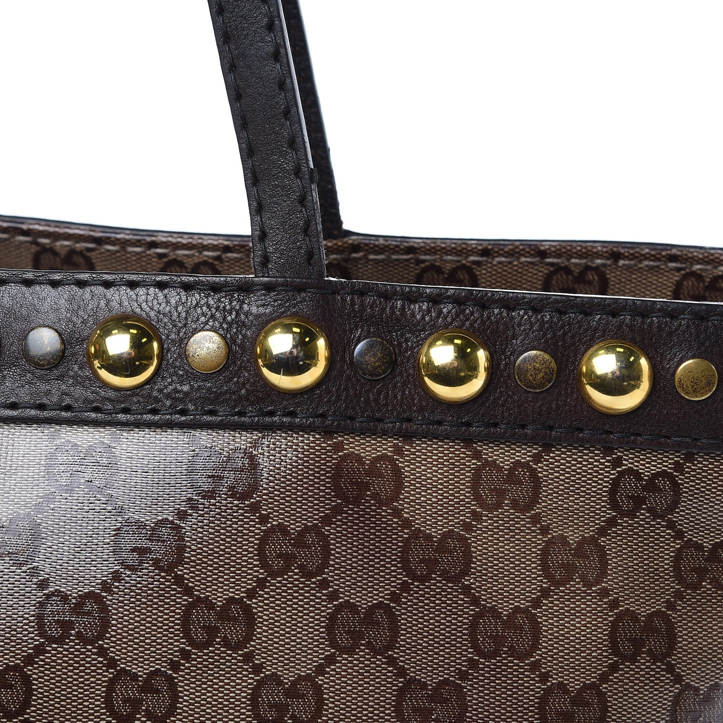 Crystal Monogram Medium Babouska Shopping Tote Dark Brown