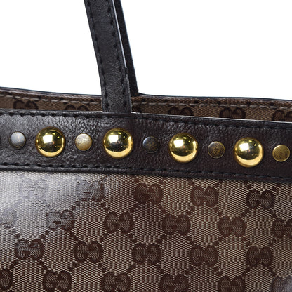 Gucci Crystal Monogram Medium Babouska Shopping Tote Dark Brown 19 of 21