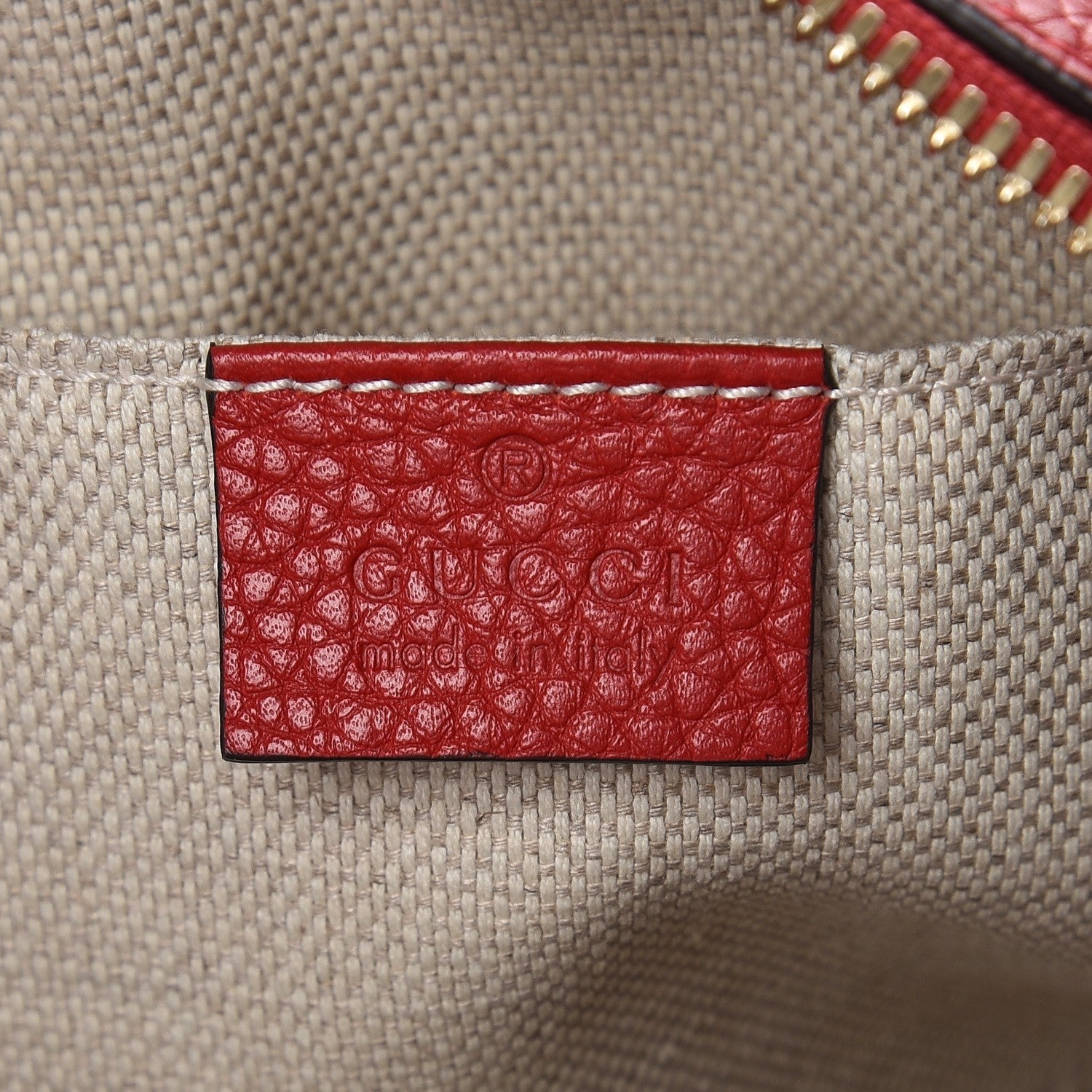 Gucci Pebbled Calfskin Small Soho Disco Bag Tabasco Red 6 of 7