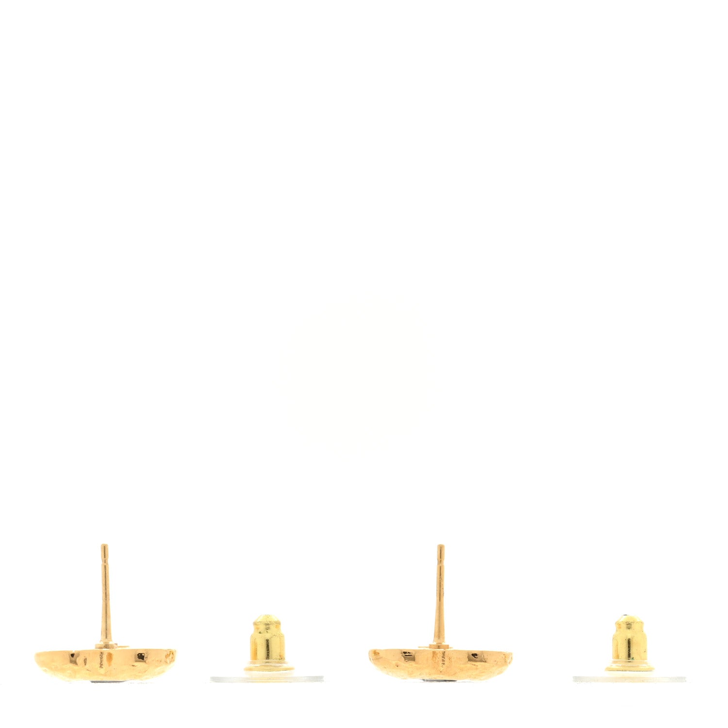 Chanel Metal Resin CC Heart Earrings Gold Black 3 of 5
