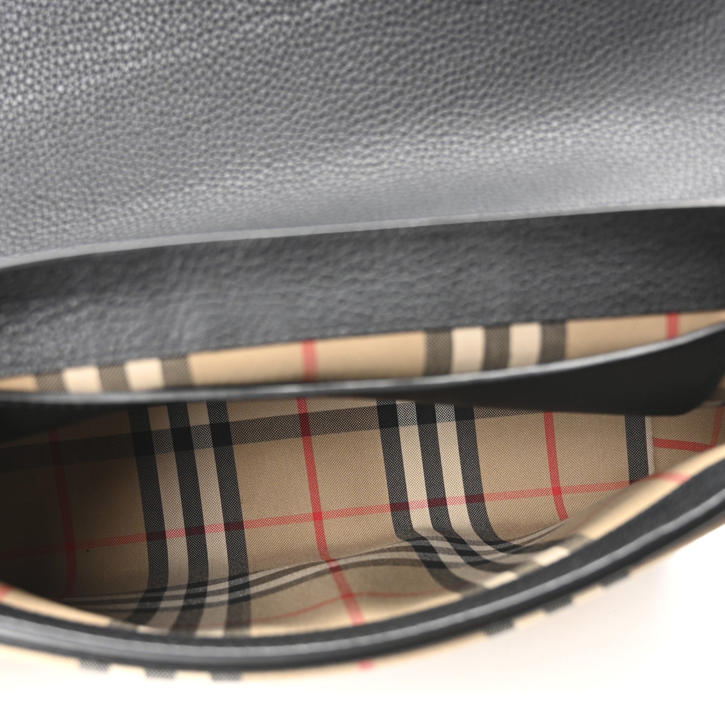 Grainy Calfskin Vintage Check Note Crossbody Bag Black
