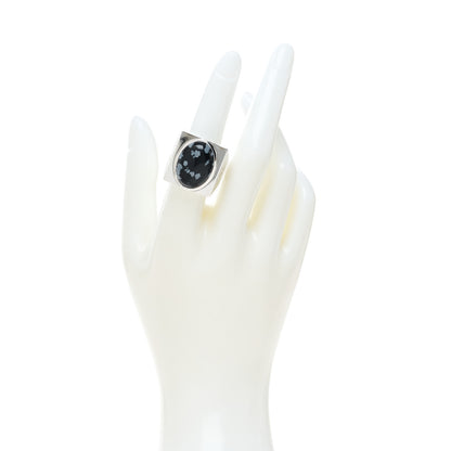 Louis Vuitton Sterling Silver Snowflake Obsidian Chevalier Ring 53 6.5 2 of 5