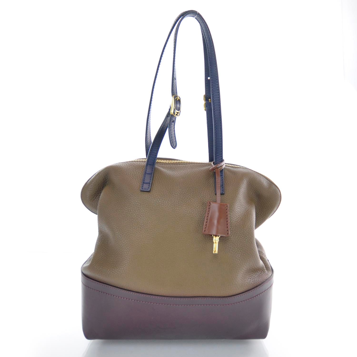 Fendi Cuoio Colorblock 2Bag Fango Mirto Melan 1 of 8