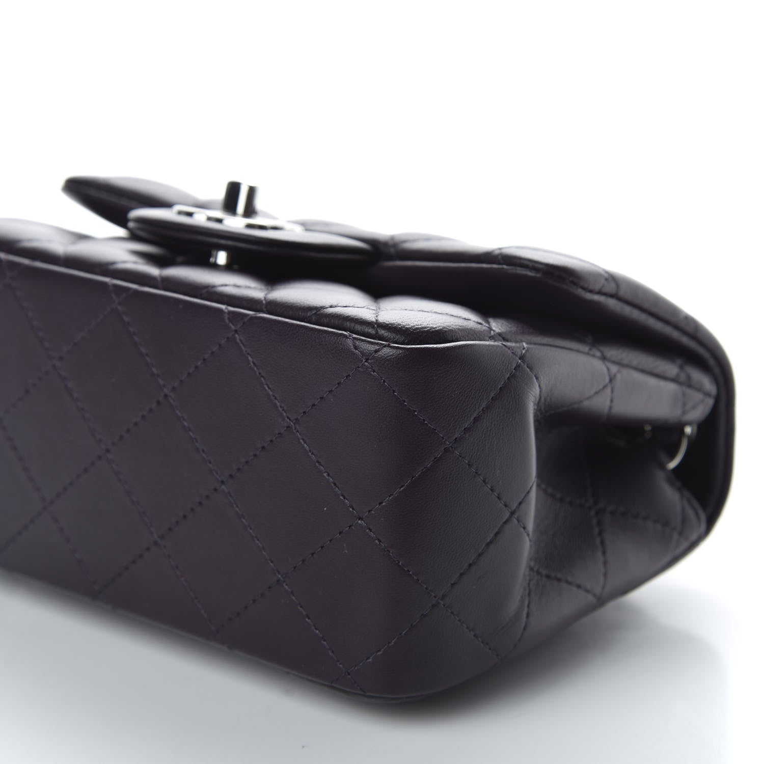 Chanel Lambskin Quilted Mini Square Flap Dark Purple 9 of 10