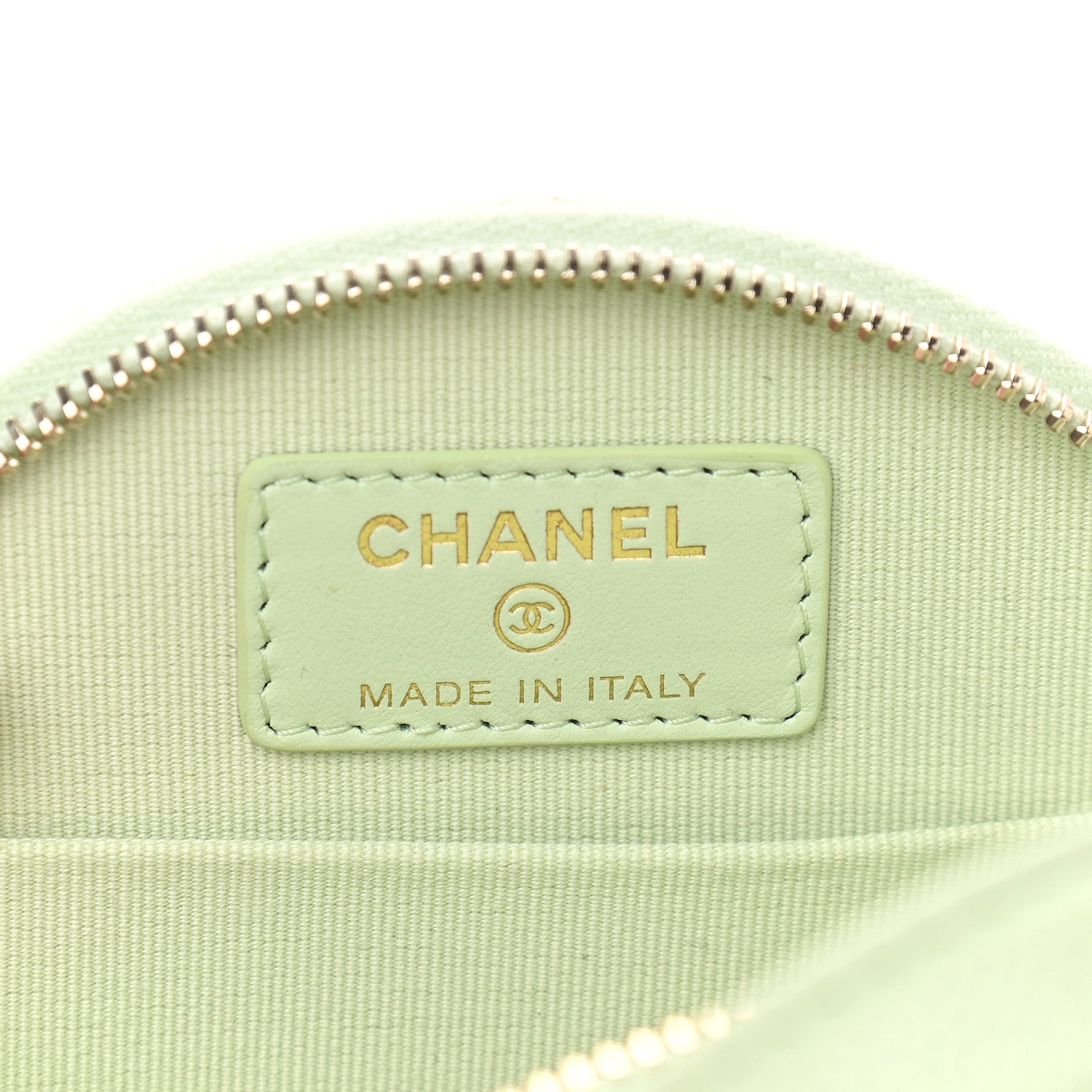 Chanel Caviar Quilted Round Handle With Care Vanity With Chain Light Green 6 of 9