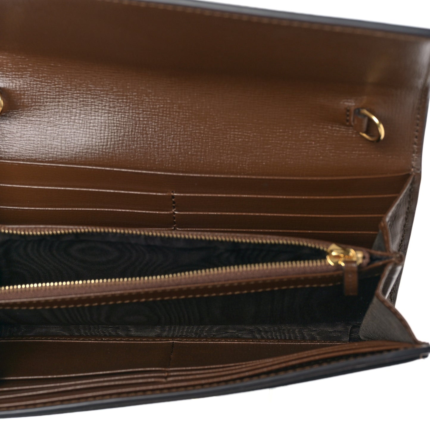 GG Supreme Monogram Azalea Calfskin Web Jackie 1961 Chain Wallet Beige Ebony Brown Sugar