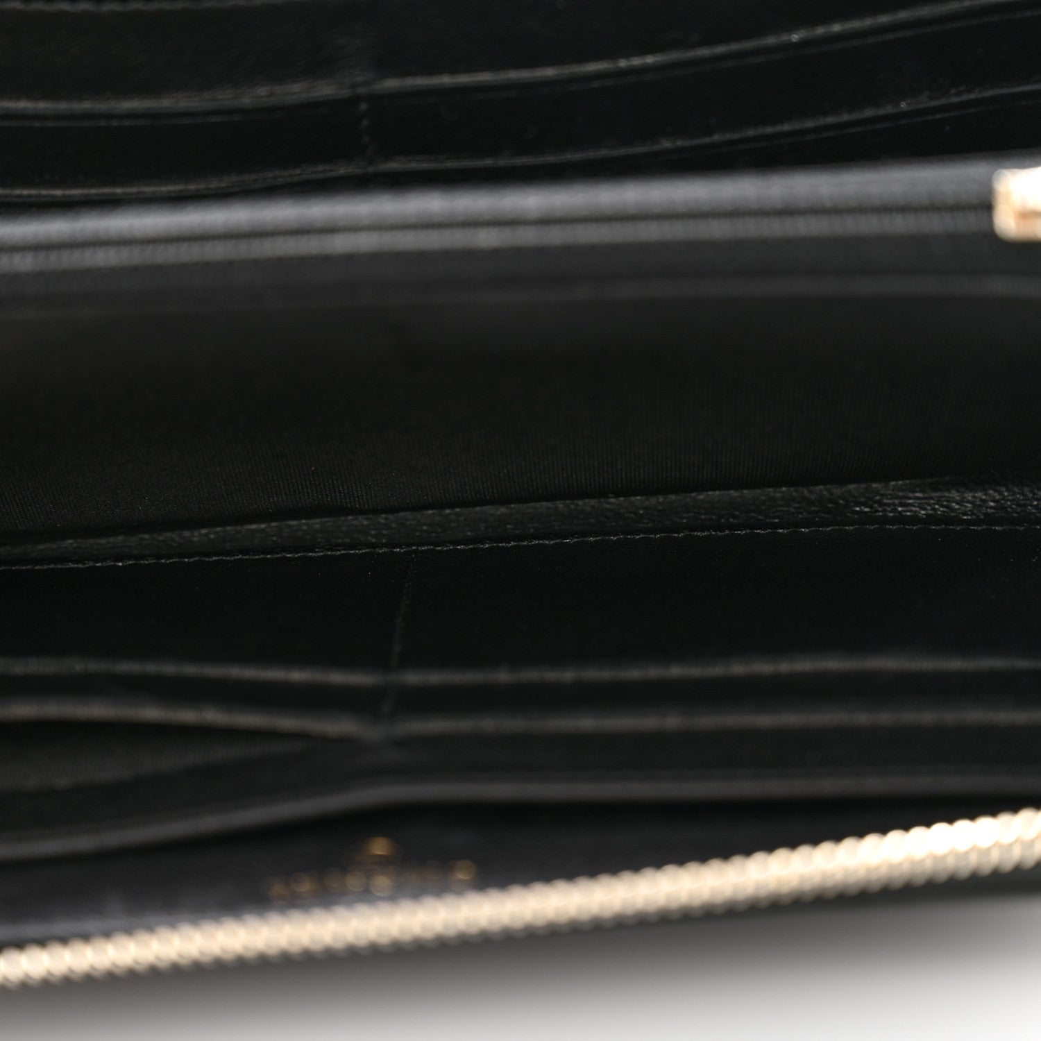 Chanel Lambskin Quilted Diamond Zip Around Wallet Black 6 of 12