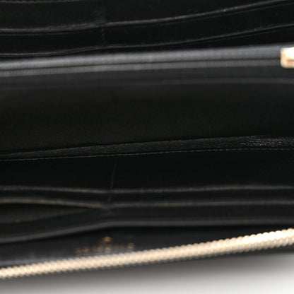 Chanel Lambskin Quilted Diamond Zip Around Wallet Black 6 of 12