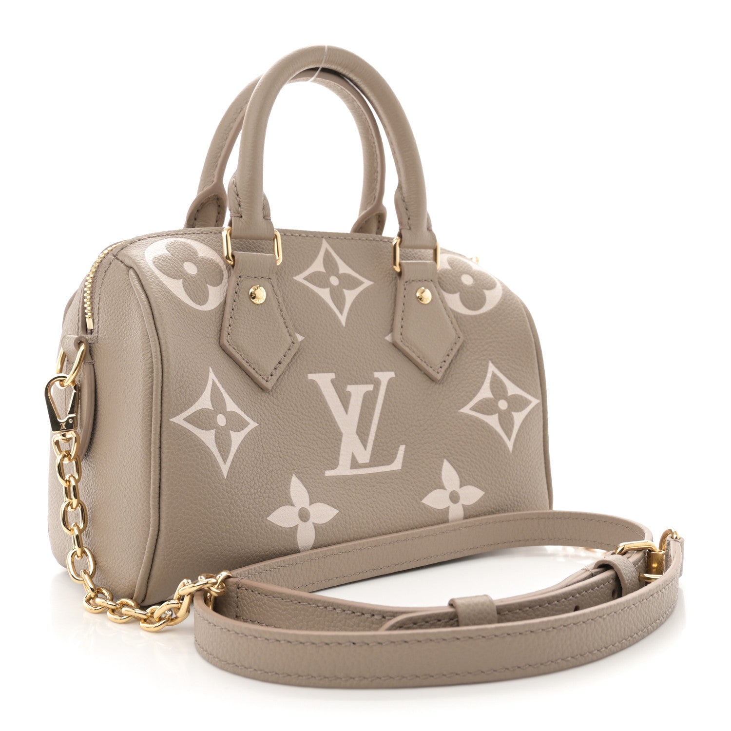 Louis Vuitton Empreinte Monogram Giant Speedy Bandouliere 20 Creme Beige 3 of 10