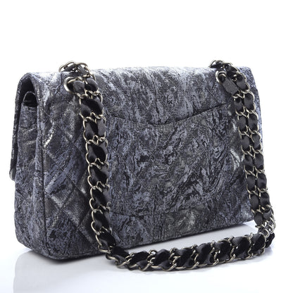 Chanel Metallic Brocade Quilted Medium Double Flap Dark Grey 3 of 11