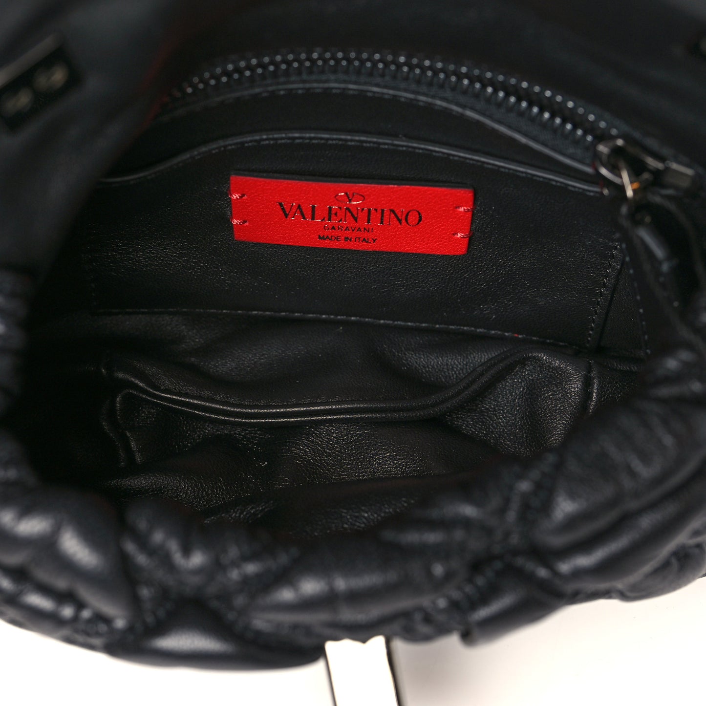 Nappa Small Spikeme Shoulder Bag Black