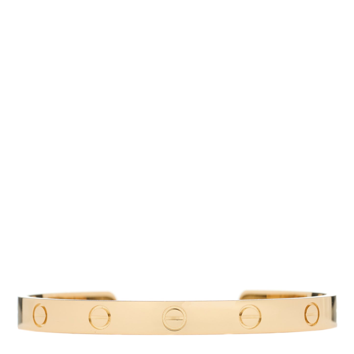 18K Yellow Gold LOVE Cuff Bracelet 17