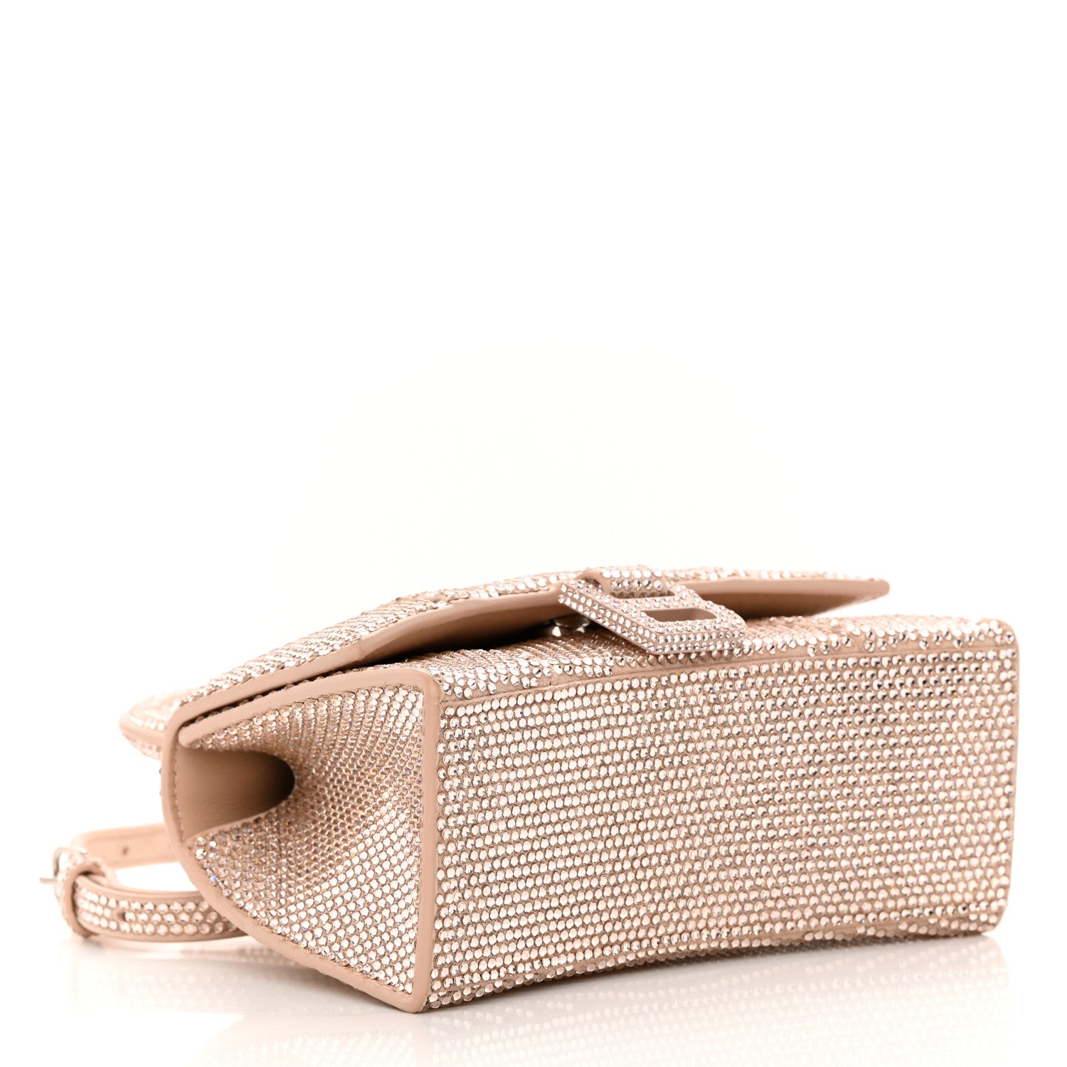 Balenciaga Strass Suede Hourglass Top Handle Bag XS Rose Gold 4 of 15