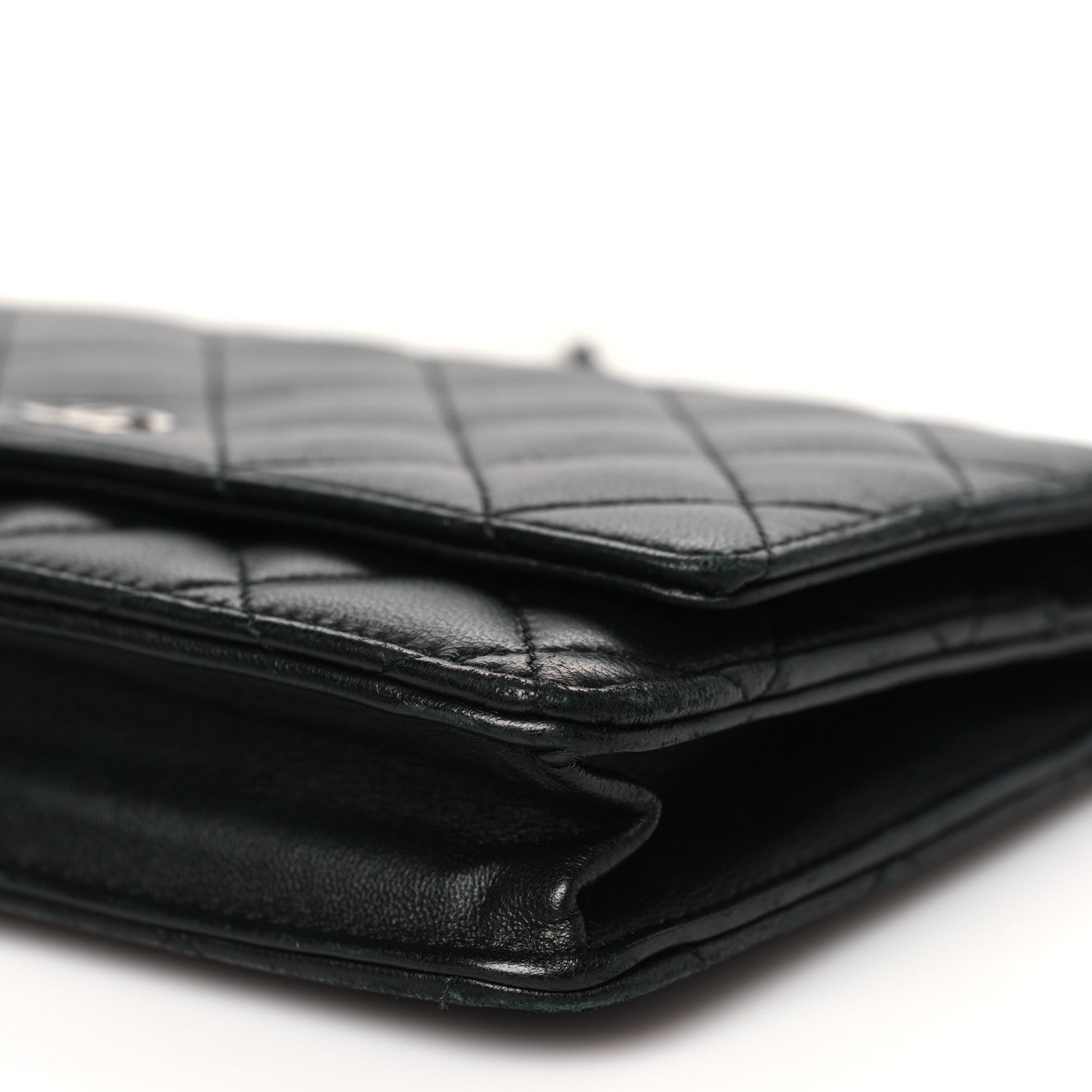 Chanel Lambskin Quilted Wallet On Chain WOC Black 11 of 12