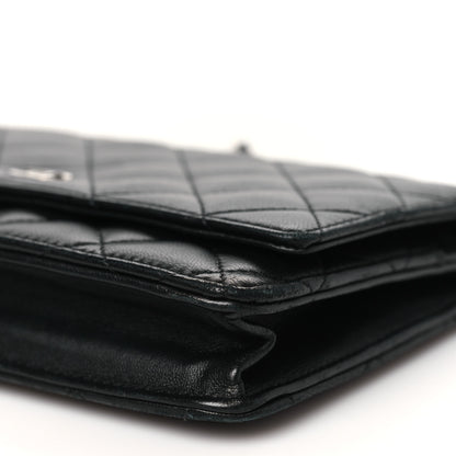 Chanel Lambskin Quilted Wallet On Chain WOC Black 11 of 12