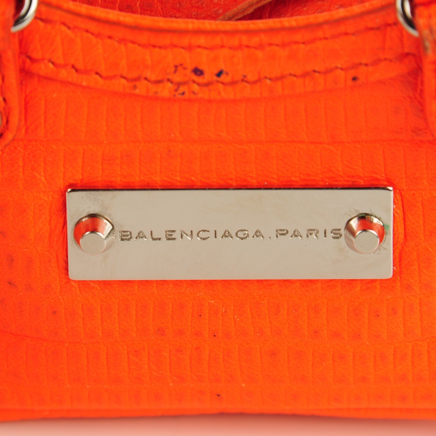 Balenciaga Lizard Embossed Mini First Bag Charm Orange 6 of 8