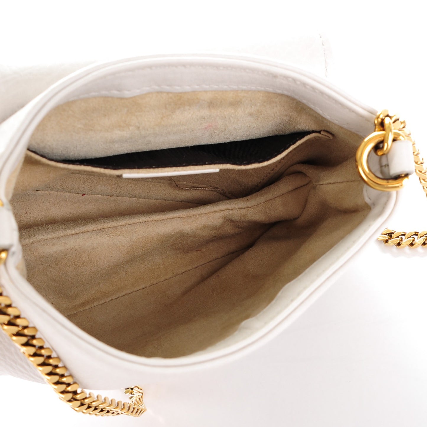 Pebbled Calfskin Small 1973 Chain Shoulder Bag Off White