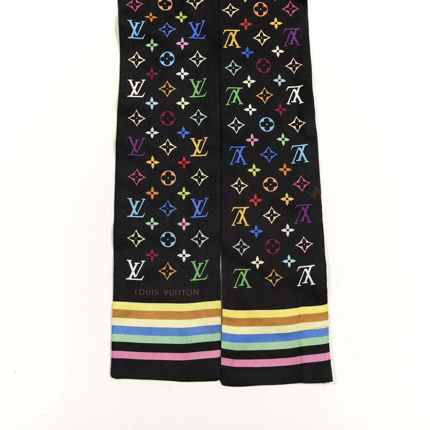 Silk Monogram Multicolor Bandeau Black