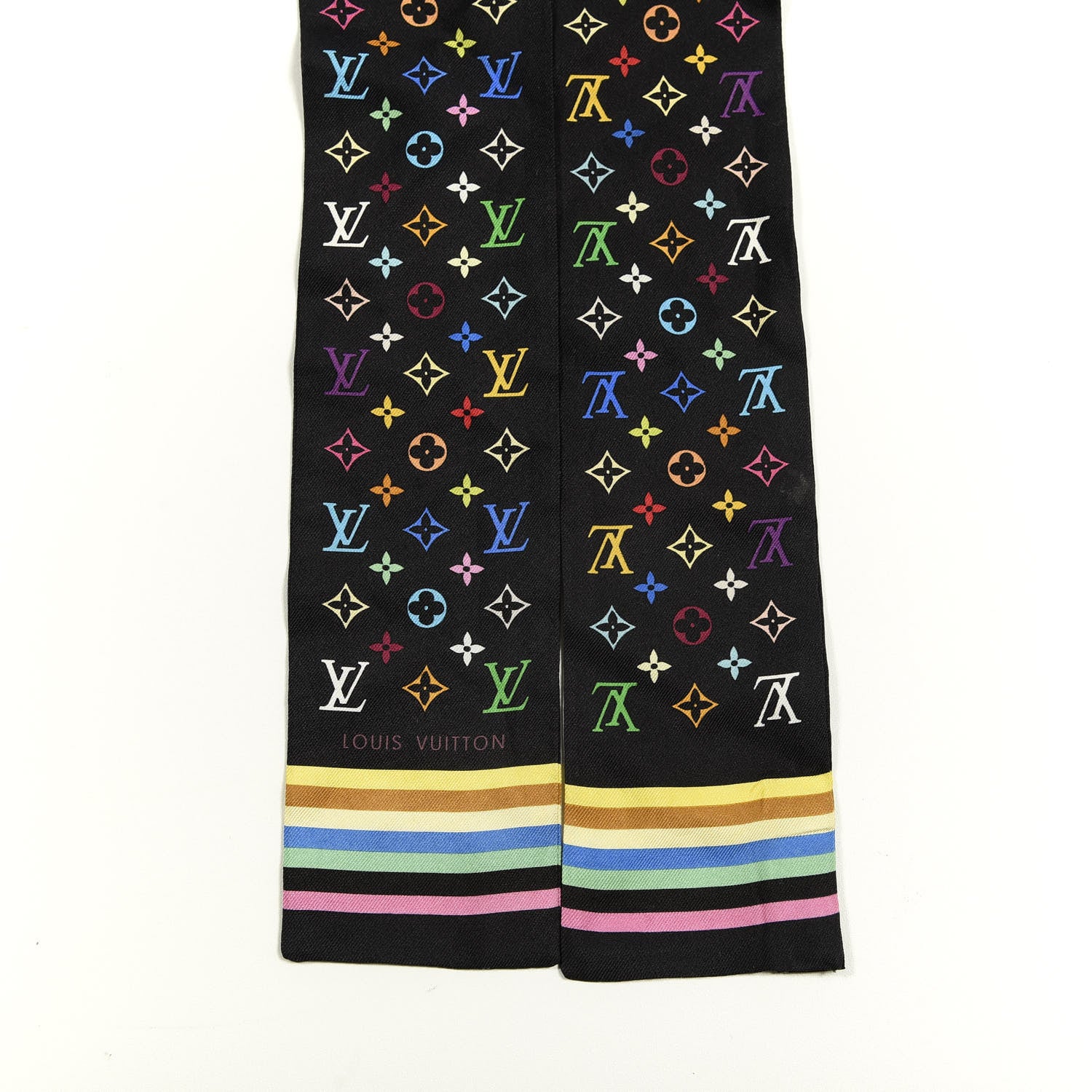 Louis Vuitton Silk Monogram Multicolor Bandeau Black 2 of 3
