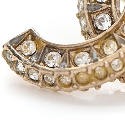 Chanel Crystal Timeless CC Earrings Light Gold 15 of 18