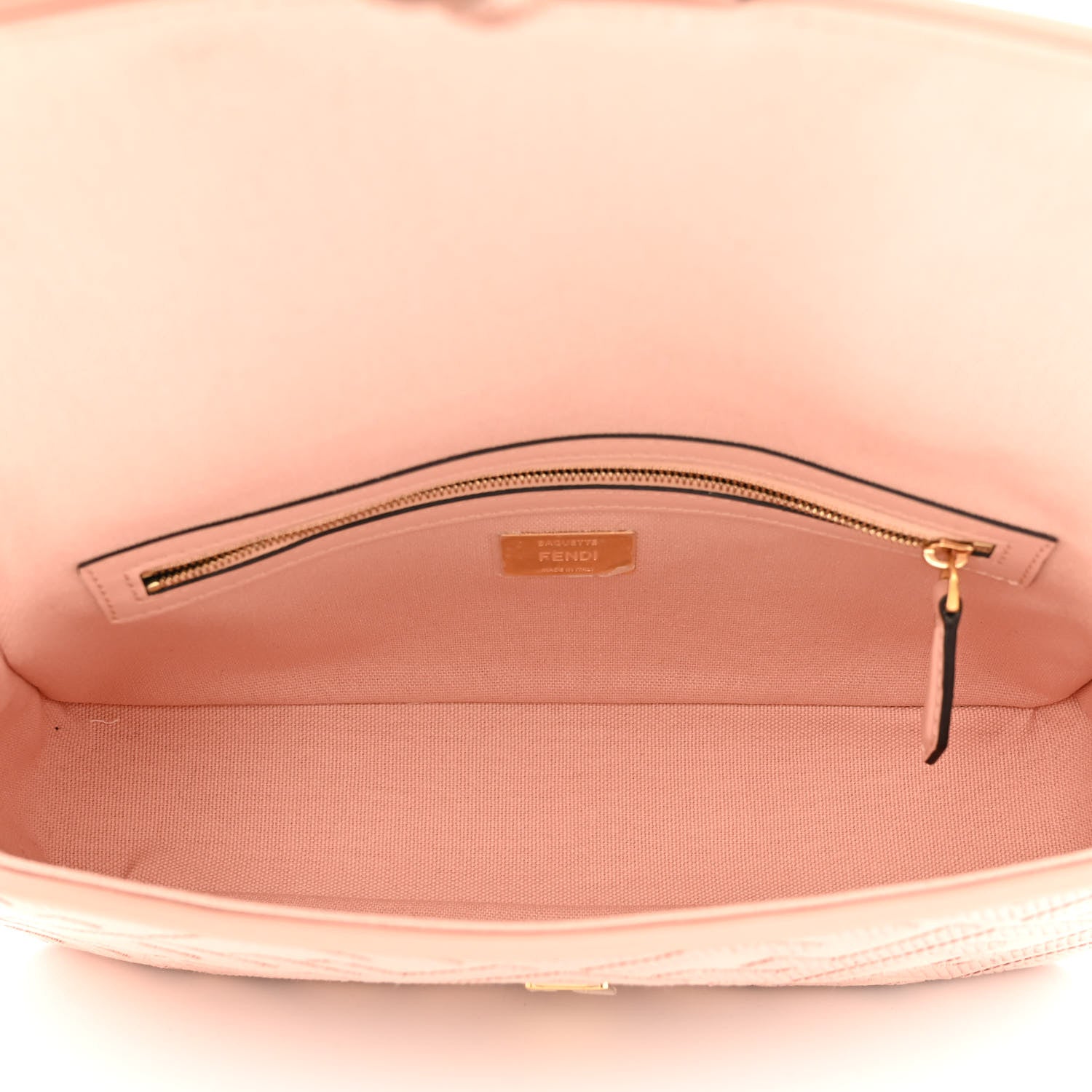 Fendi Canvas Vitello King Extra Strap FF Embroidered Baguette Baby Pink 5 of 10
