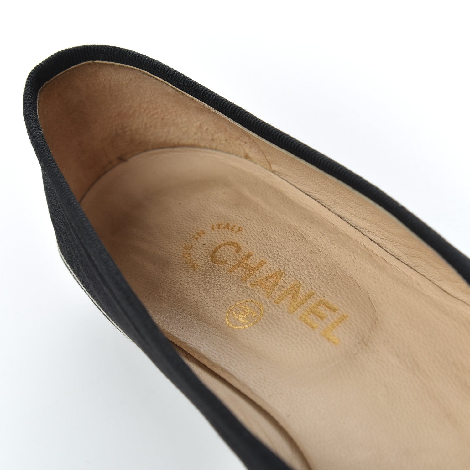 Chanel Fabric Grosgrain Cap Toe Ballerina Flats 39.5 Black 8 of 19