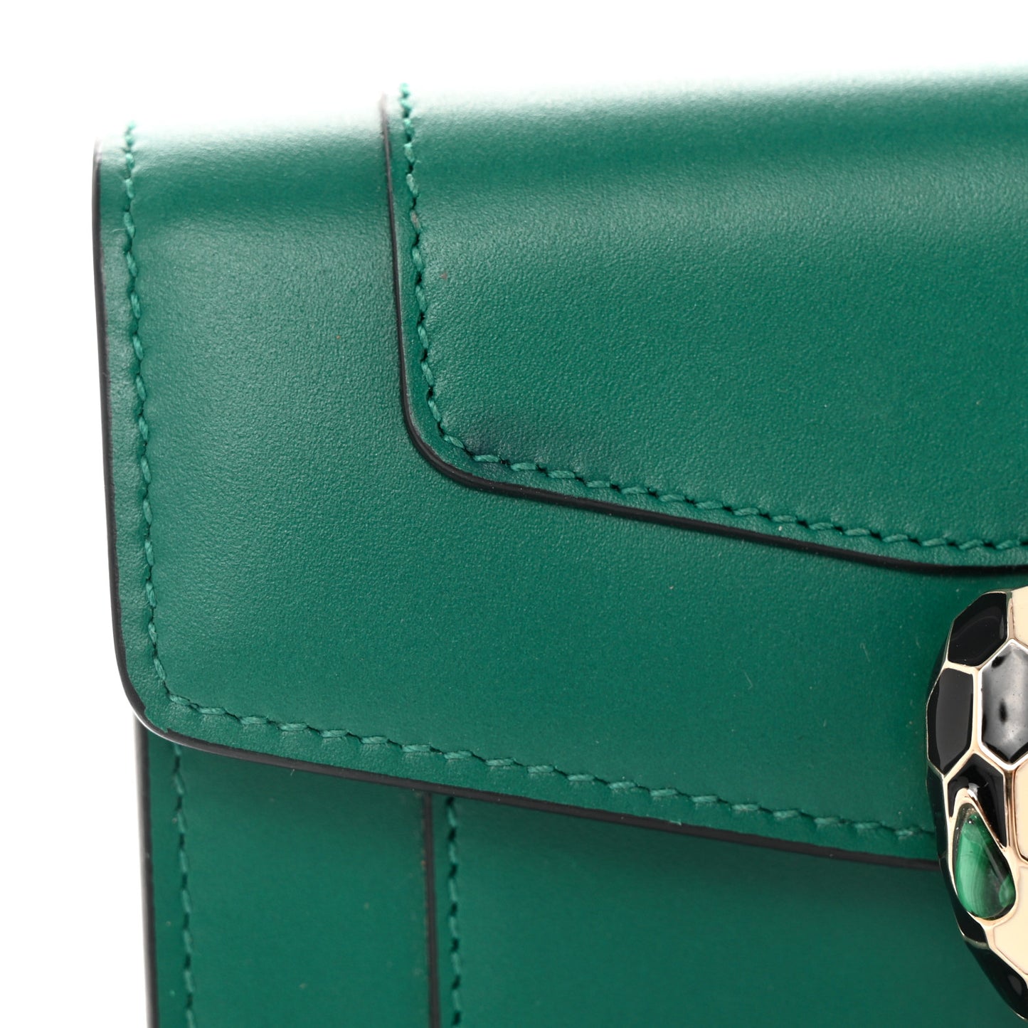 Calfskin Serpenti Forever Purse Card Holder Emerald Violet Amethyst