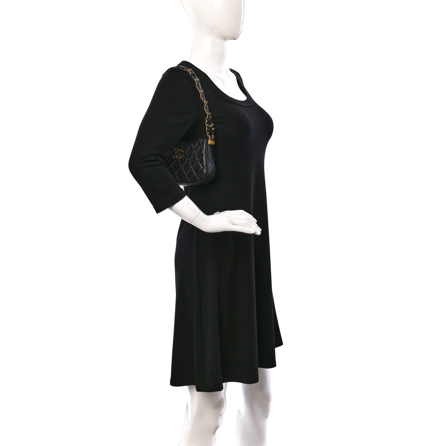 Chanel Crumpled Calfskin Quilted Braided CC Small Hobo Black 2 of 9