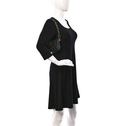 Chanel Crumpled Calfskin Quilted Braided CC Small Hobo Black 2 of 9