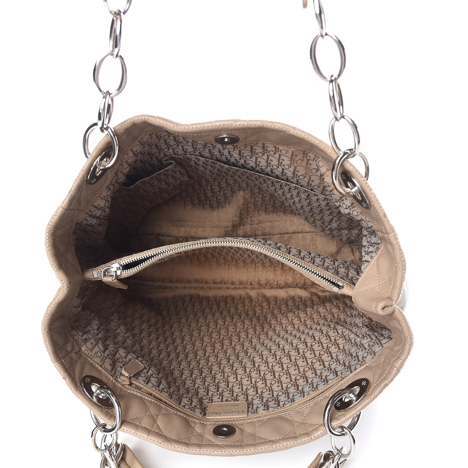 Christian Dior Lambskin Cannage Large Dior Soft Shopping Tote Beige 5 of 13