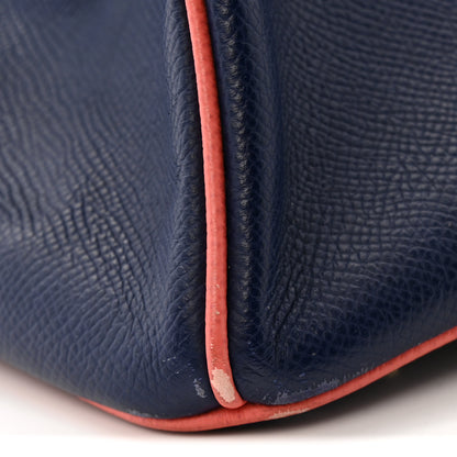 Hermes Epsom Horseshoe Birkin 35 Bleu Saphir Flamingo 12 of 17