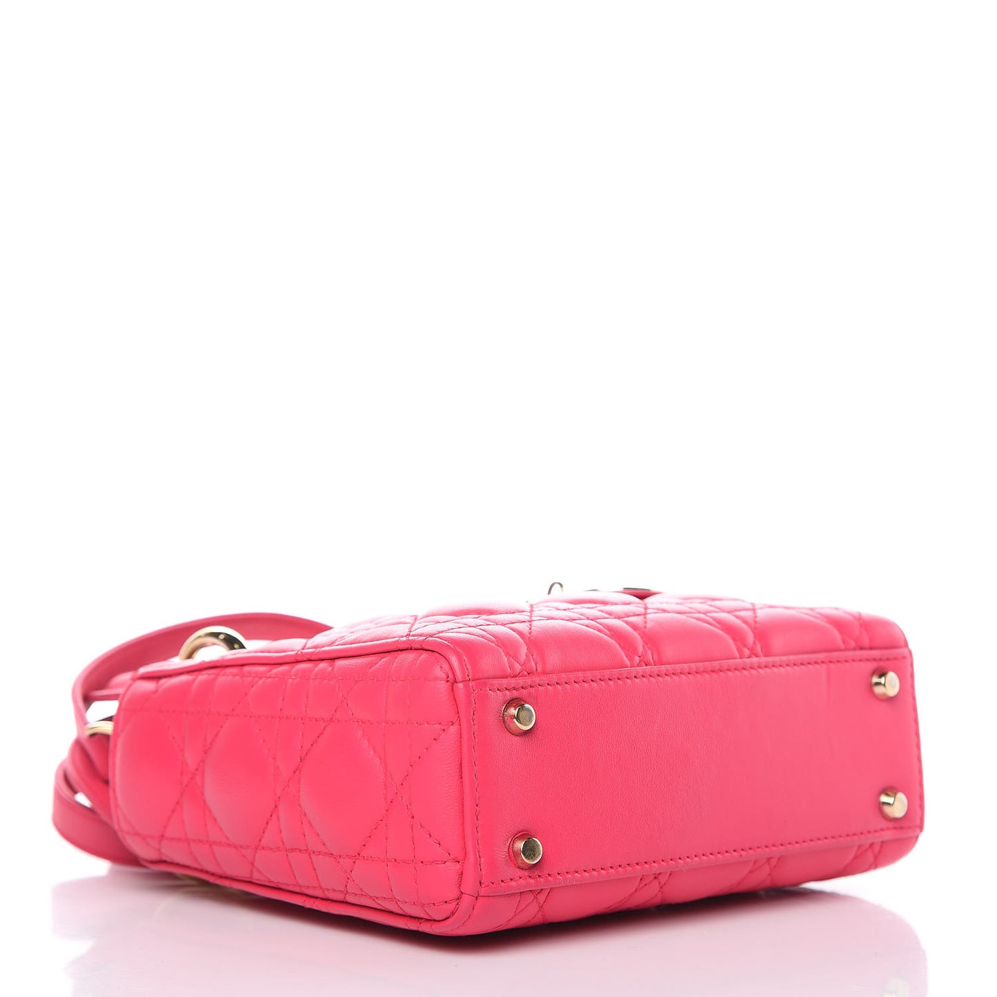 Lambskin Cannage Mini Lady Dior Fuchsia