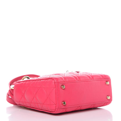 Christian Dior Lambskin Cannage Mini Lady Dior Fuchsia 4 of 13