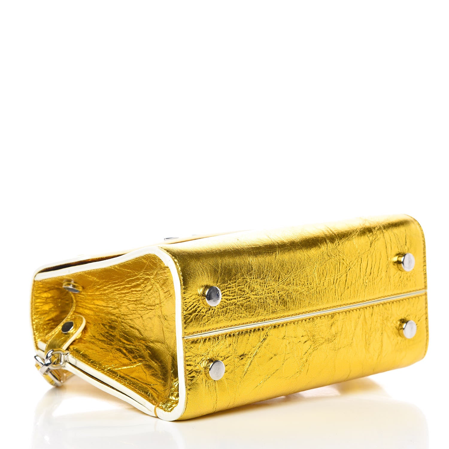 Christian Dior Metallic Calfskin Mini Diorever Flap Gold 4 of 9