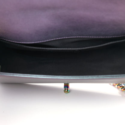 Chanel Iridescent Goatskin Quilted Medium Boy Flap Purple 5 of 12